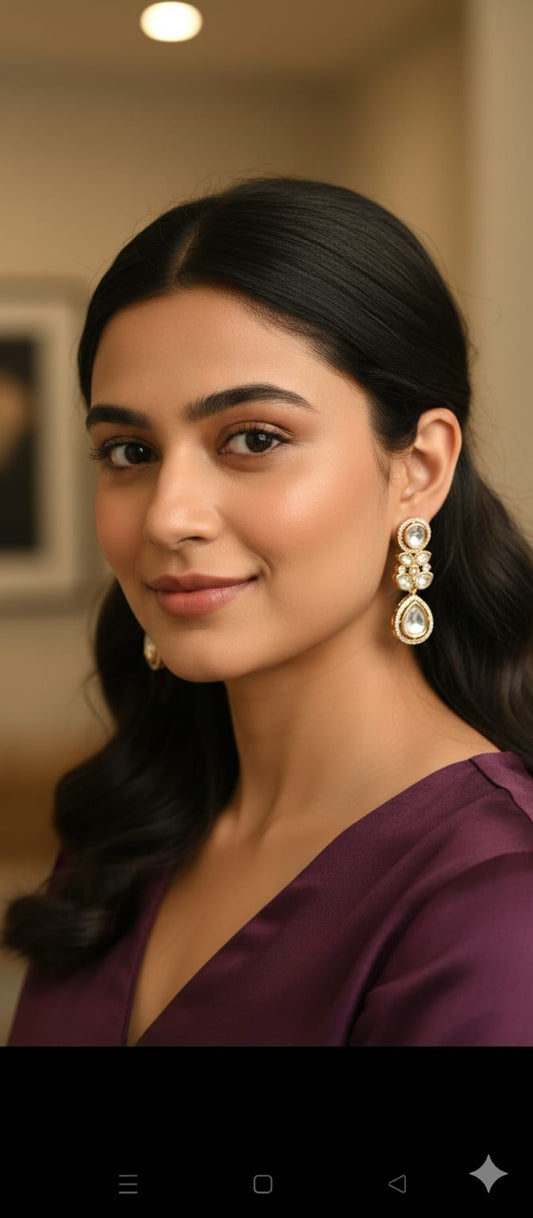 Traditional Kundan Party Wear Earrings