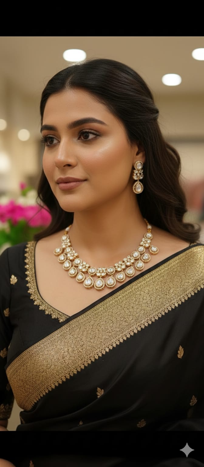 Classic Gold Finish Kundan Bridal Necklace